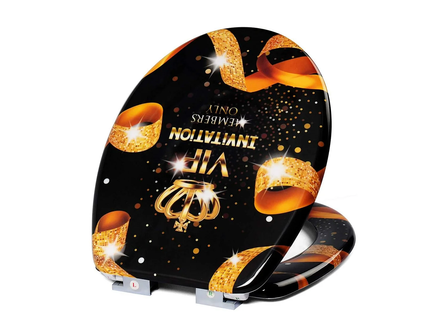 Abattant WC à abaissement noire 45.5 x 37.1 x 37.1 cm 19_0000732