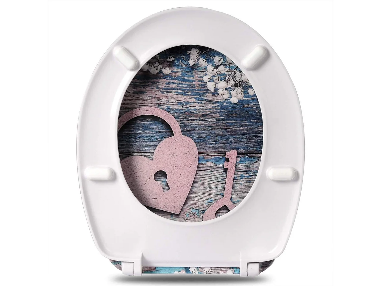 Tapa de inodoro asiento de inodoro con llave en forma de corazón de descenso automático 19_0000733