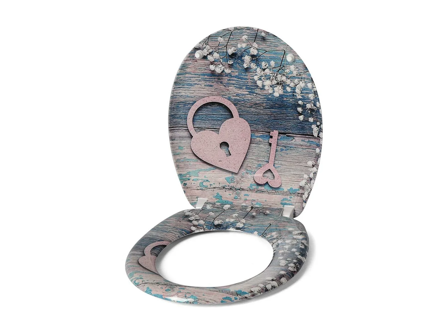 Tapa de inodoro asiento de inodoro con llave en forma de corazón de descenso automático 19_0000733