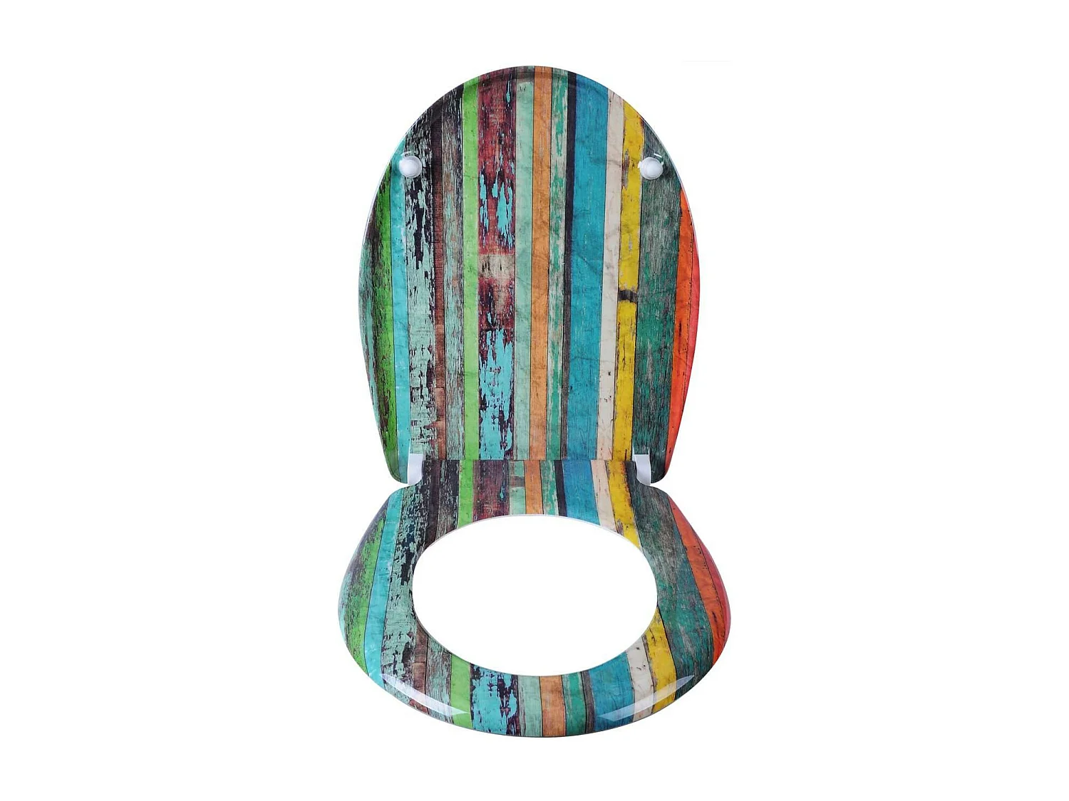 Tapa de inodoro tapa de inodoro en Duroplast retro multicolor con cierre suave y fijación rápida 19_0000713