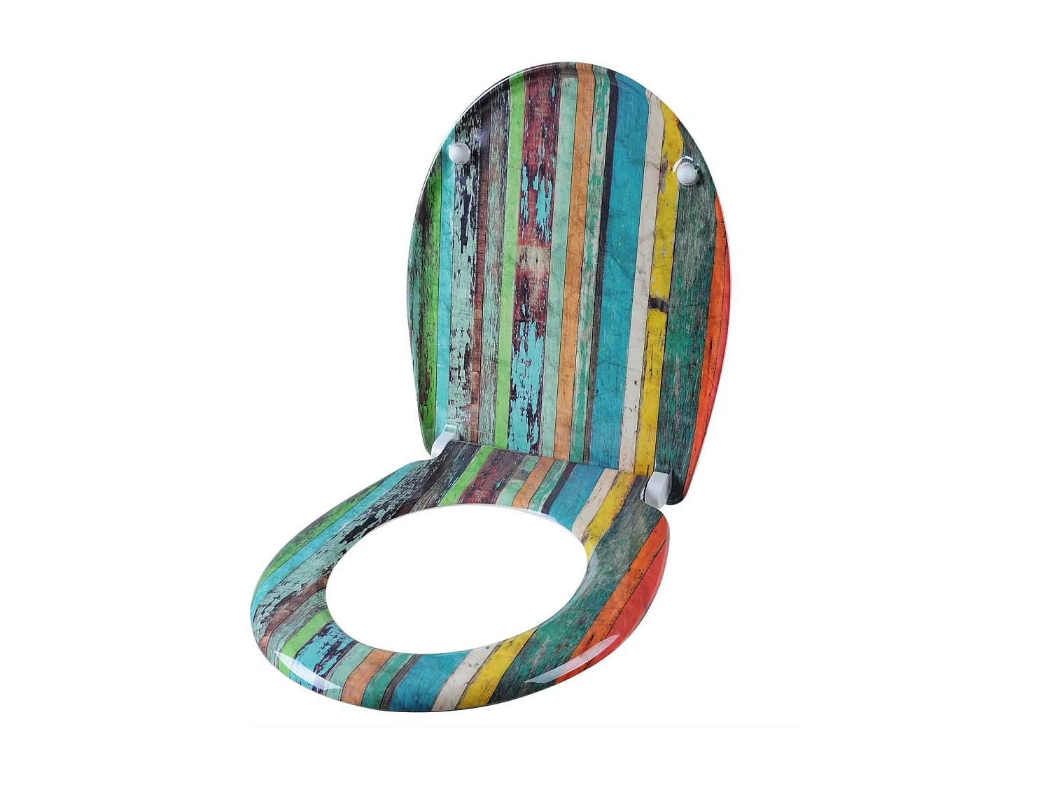 Tapa de inodoro tapa de inodoro en Duroplast retro multicolor con cierre suave y fijación rápida 19_0000713