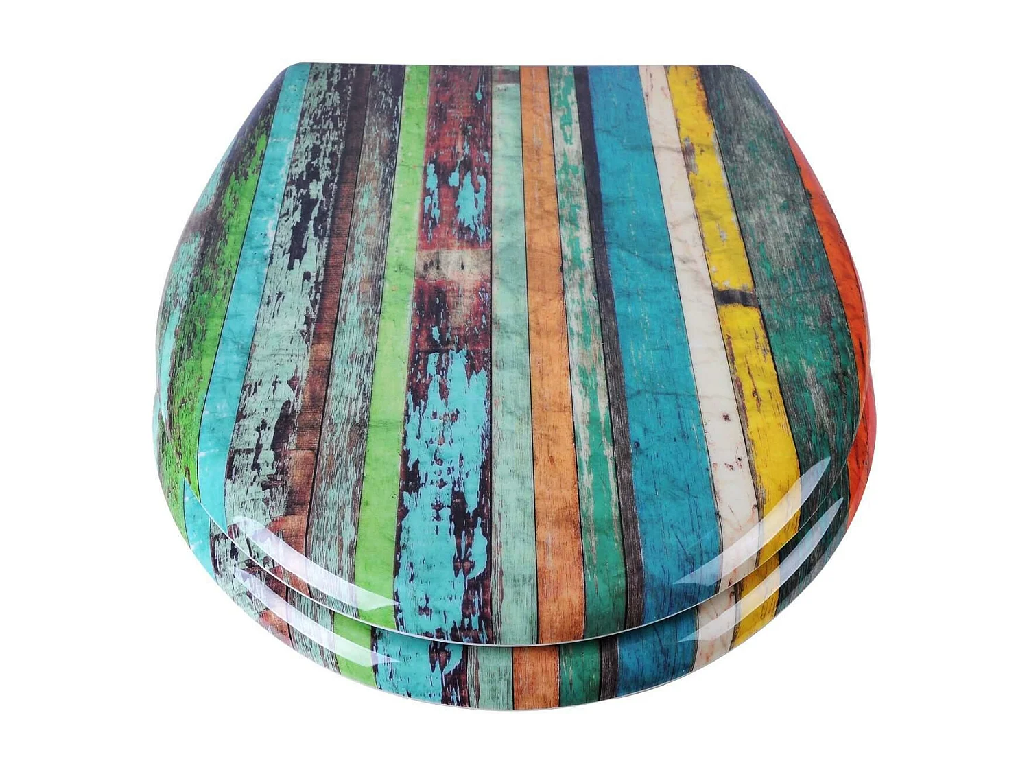 Tapa de inodoro tapa de inodoro en Duroplast retro multicolor con cierre suave y fijación rápida 19_0000713