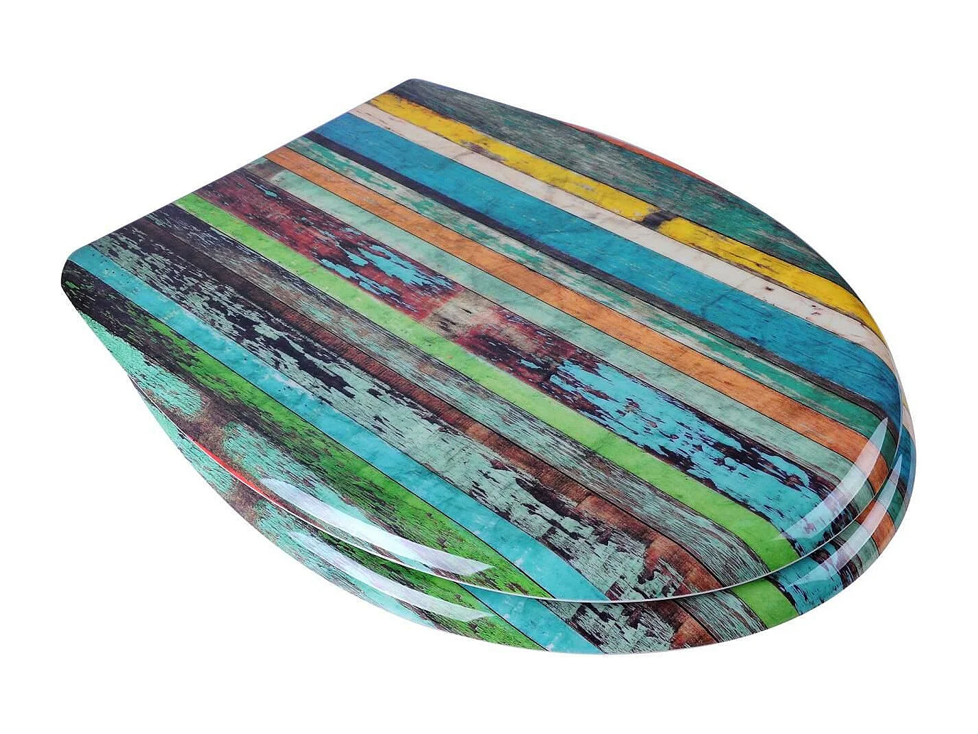 Tapa de inodoro tapa de inodoro en Duroplast retro multicolor con cierre suave y fijación rápida 19_0000713