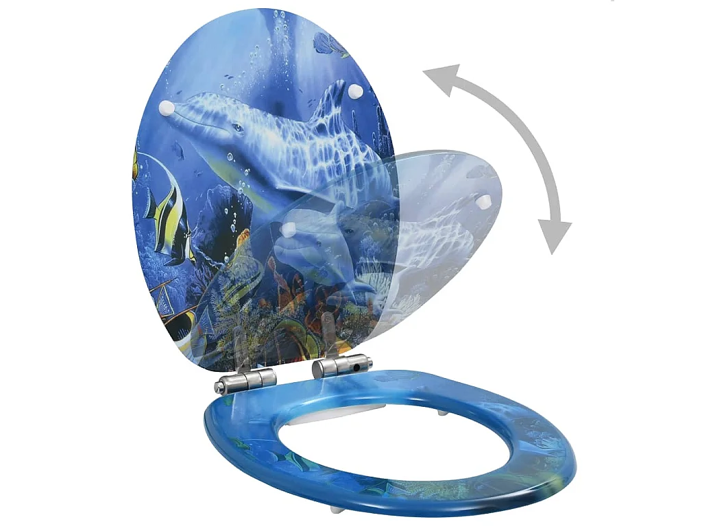 Copri sedile WC in MDF con chiusura ammortizzata delfini 02_0002900