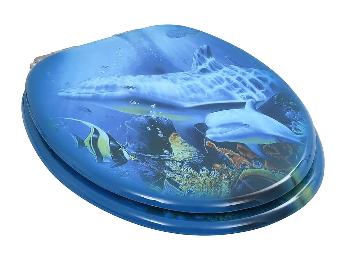 Copri sedile WC in MDF con chiusura ammortizzata delfini 02_0002900