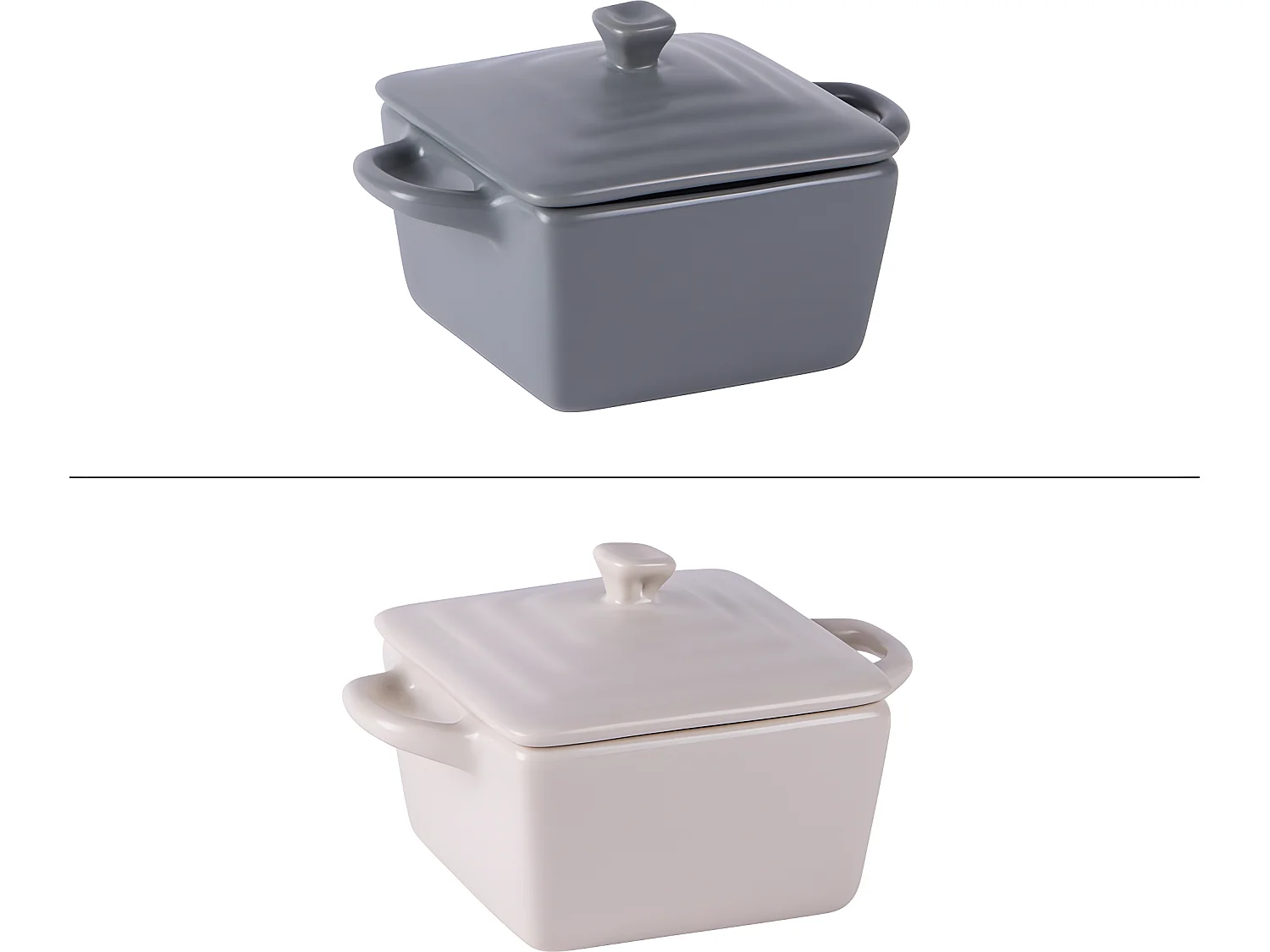 Mini cocotte carré 13 cm en grès (lot de 2)