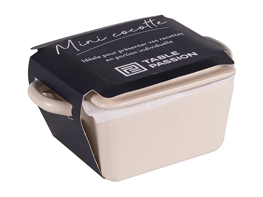 Mini cocotte carré 13 cm en grès (lot de 2)