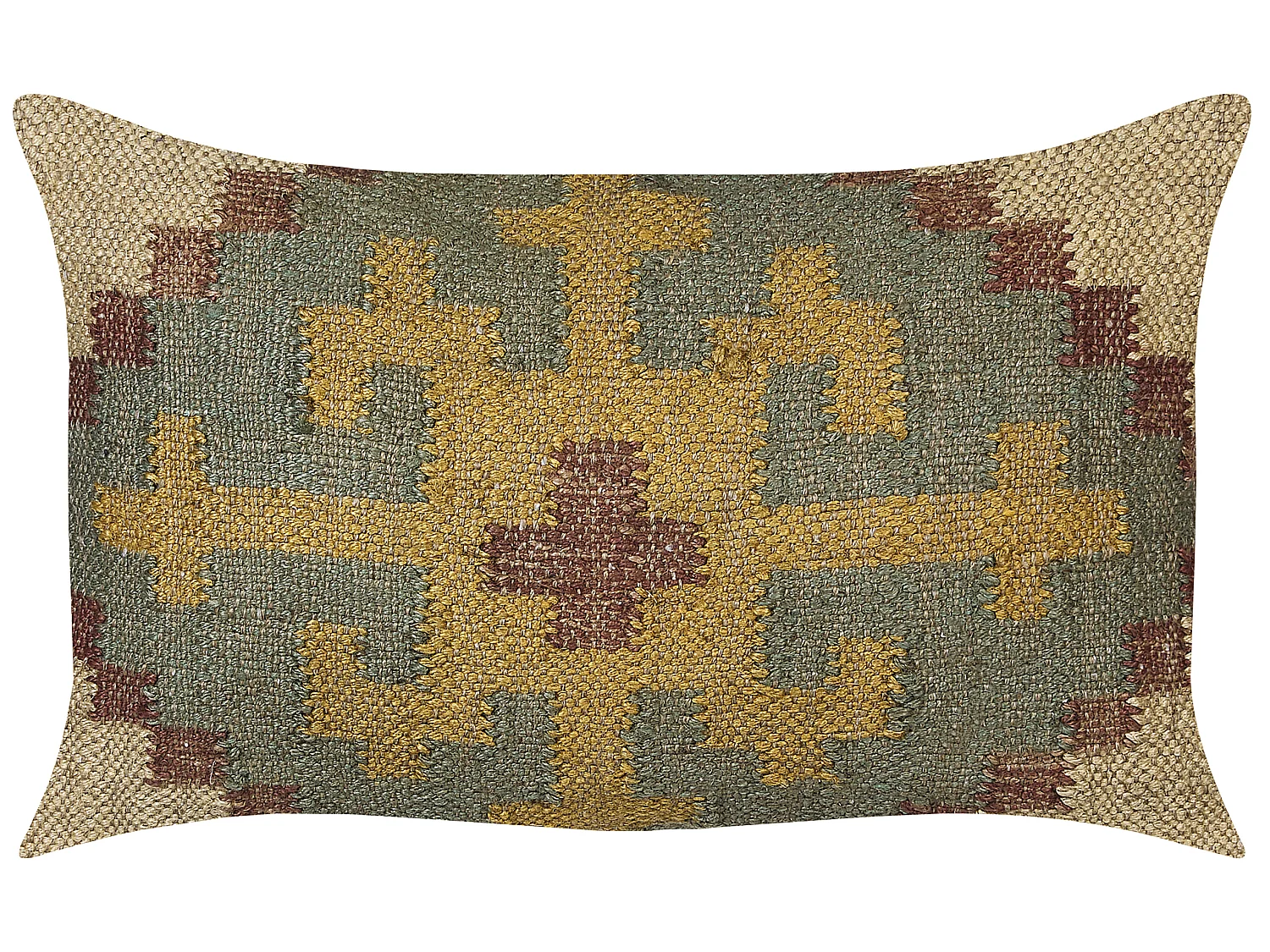 Set di 2 cuscini SARON Iuta 30 x 50 cm Verde Trama orientale