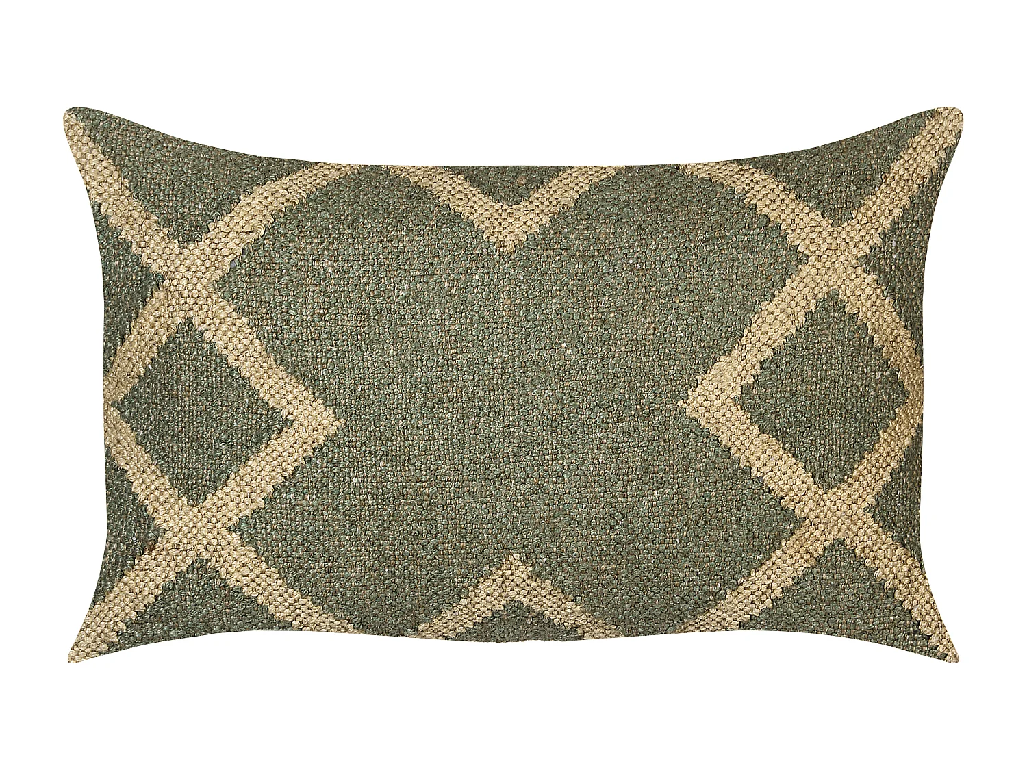 Lot de 2 coussins décoratifs GOPI Jute 30 x 50 cm Vert Motif oriental