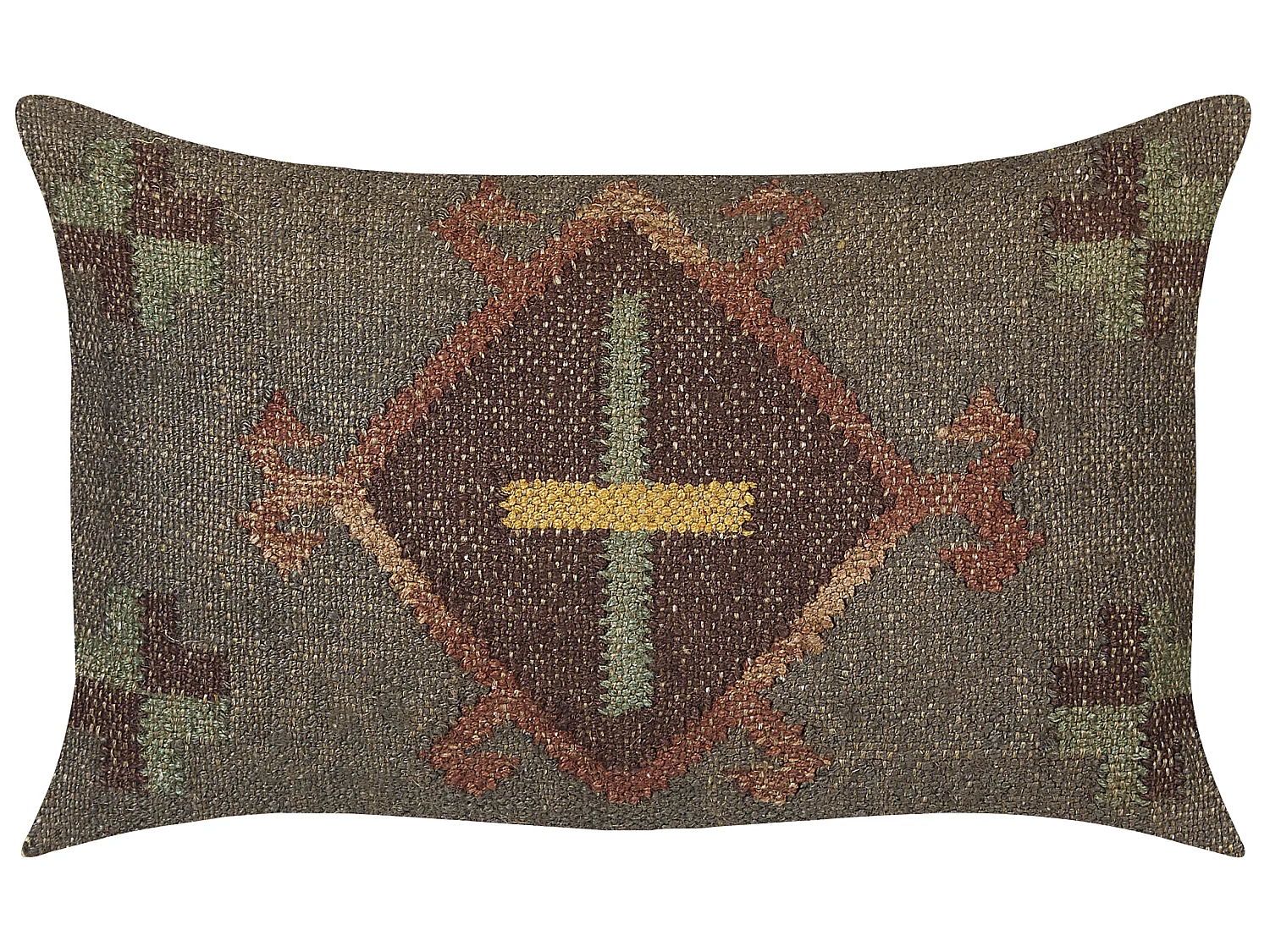 Set van 2 decoratieve kussens KATORA Jute 30 x 50 cm Groen Oosters patroon