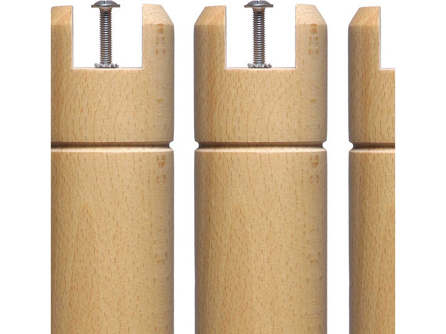 4 pieds cylindriques pour cadre à lattes naturel 30 cm