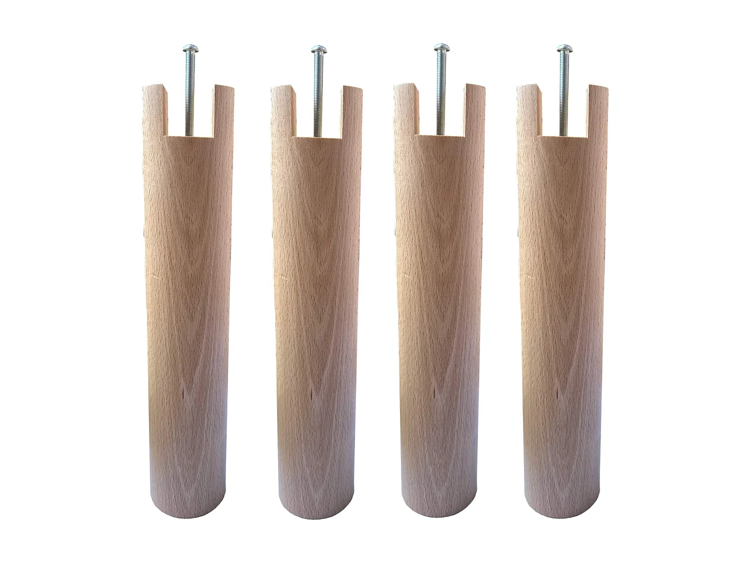 4 pieds cylindriques pour cadre à lattes naturel 30 cm