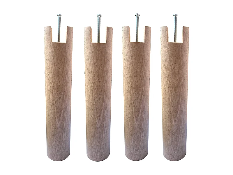 4 pieds cylindriques pour cadre à lattes naturel 30 cm