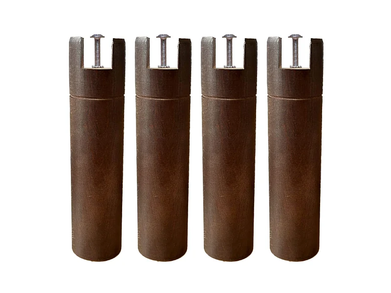 4 pieds cylindriques pour cadre à lattes wengué 30 cm
