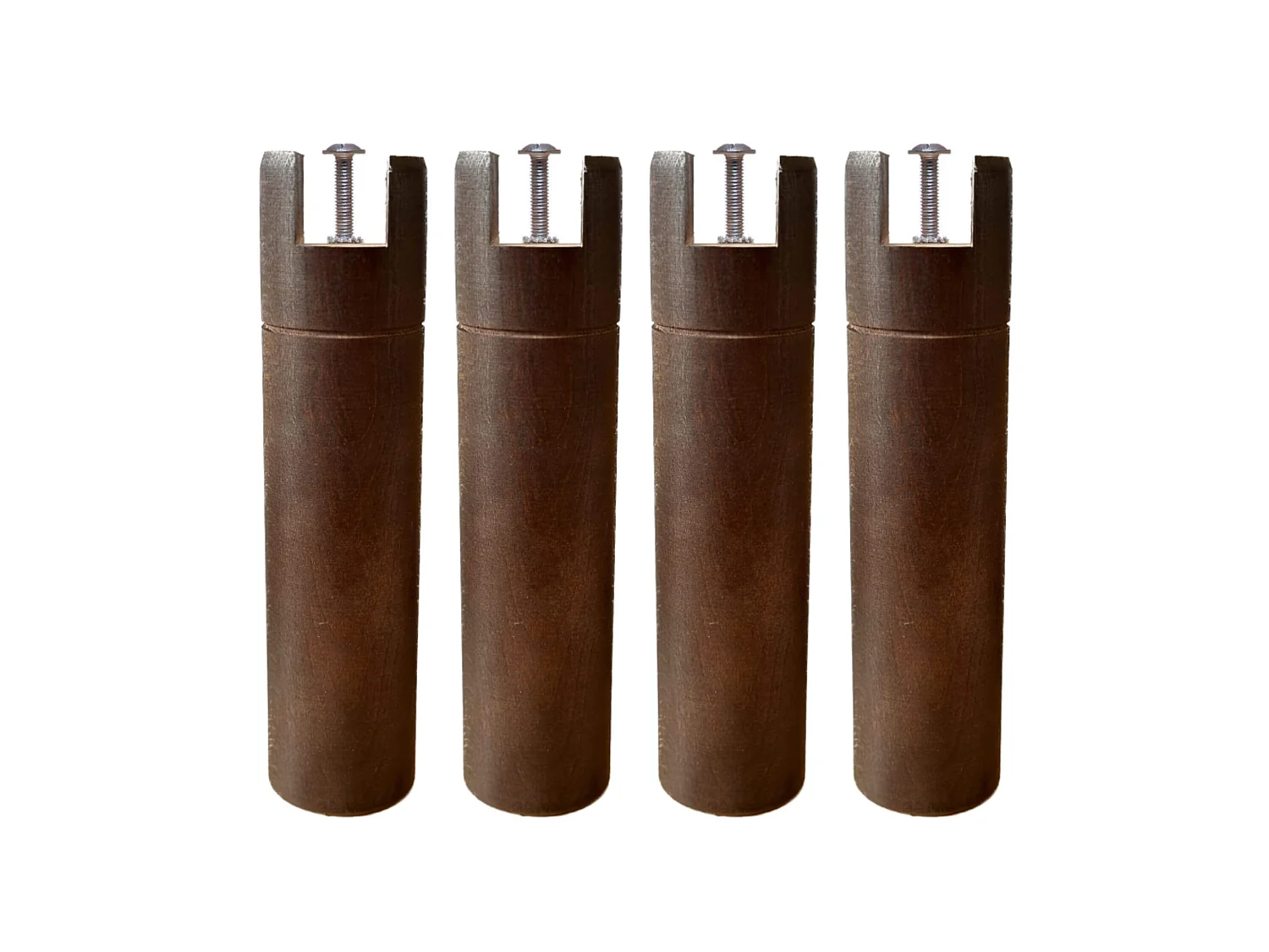 4 pieds cylindriques pour cadre à lattes wengué 30 cm