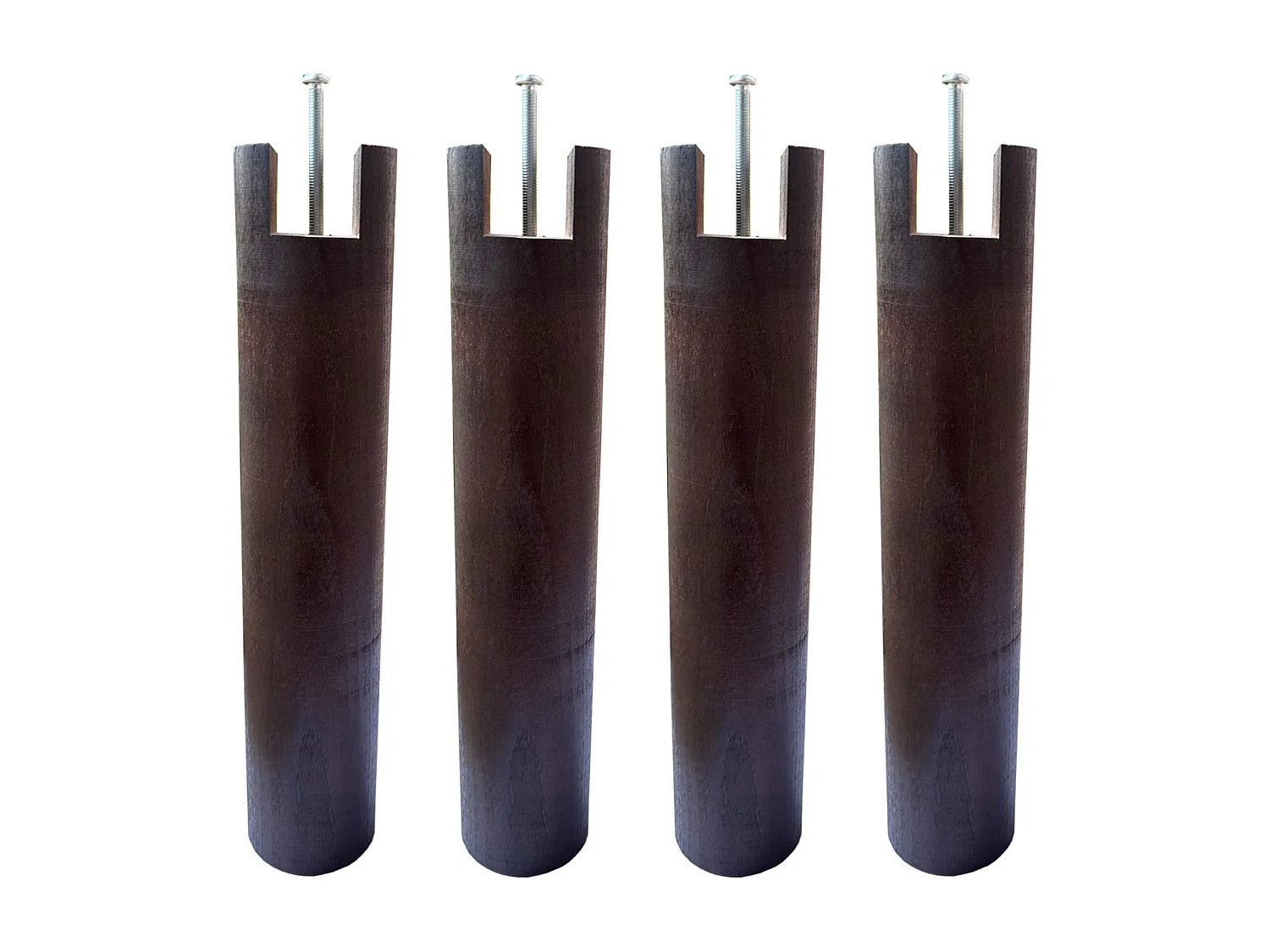 4 pieds cylindriques pour cadre à lattes wengué 30 cm