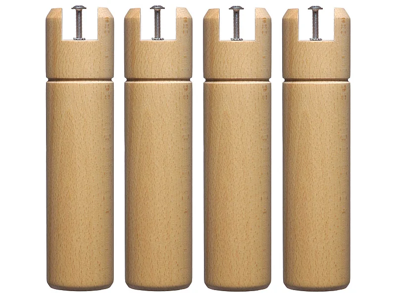 4 pieds cylindriques pour cadre à lattes naturel 25 cm