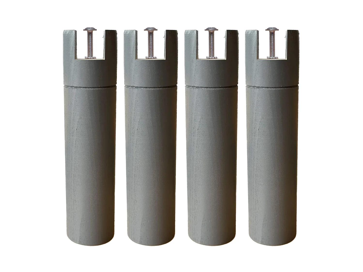 4 pieds cylindriques pour cadre à lattes anthracite 30 cm