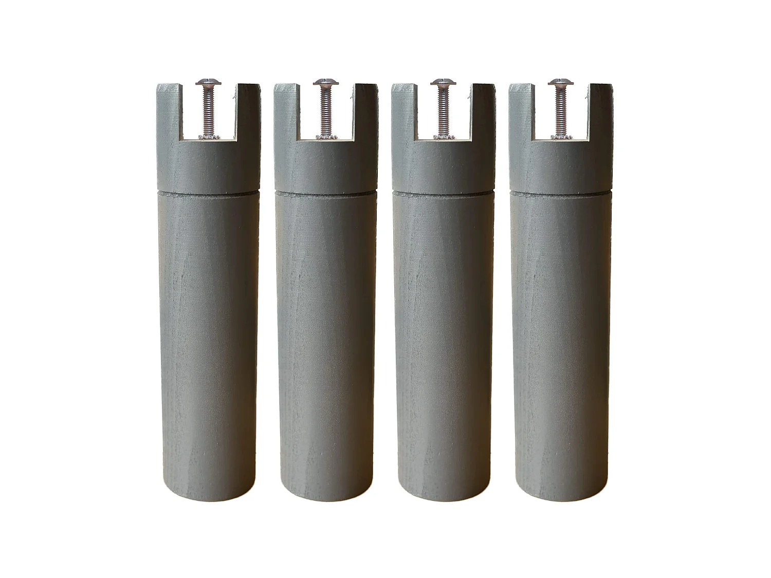 4 pieds cylindriques pour cadre à lattes anthracite 30 cm