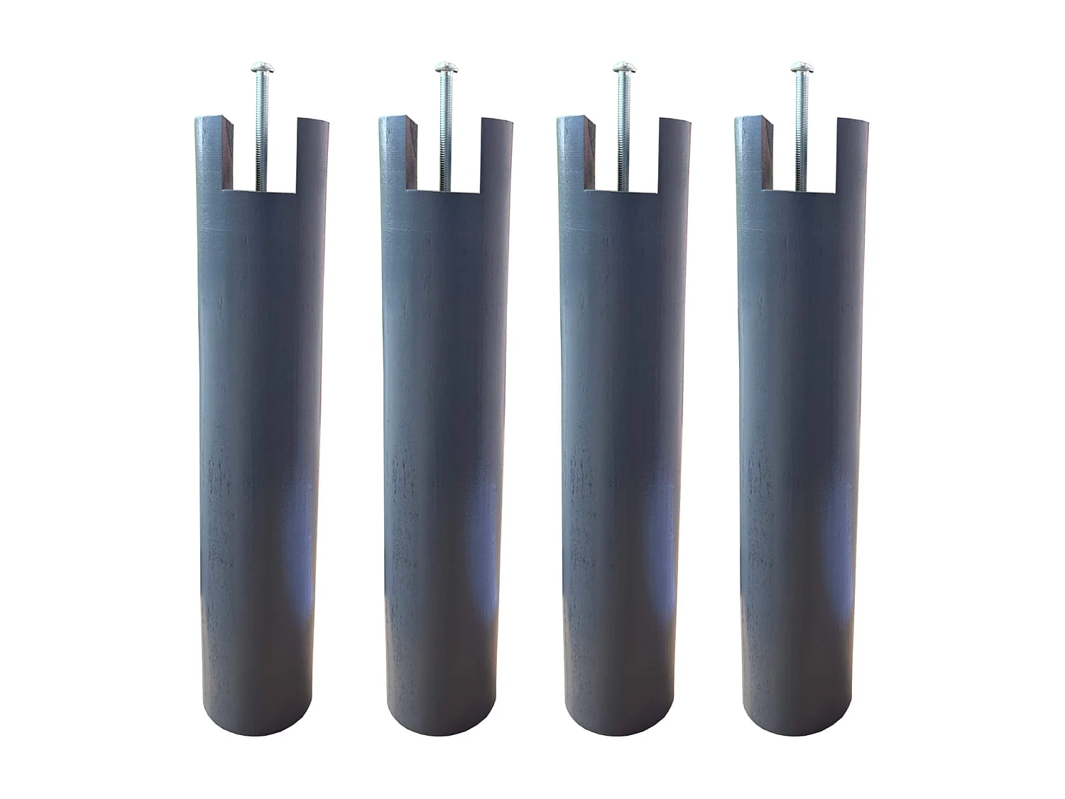 4 pieds cylindriques pour cadre à lattes anthracite 30 cm