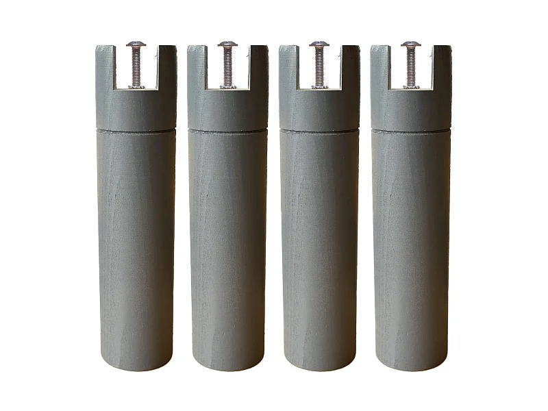 4 pieds cylindriques pour cadre à lattes anthracite 30 cm