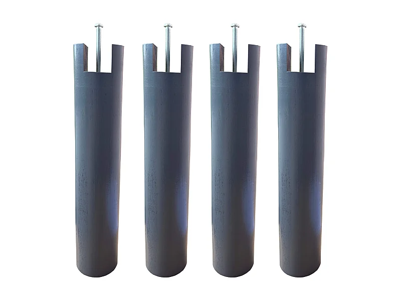 4 pieds cylindriques pour cadre à lattes anthracite 30 cm