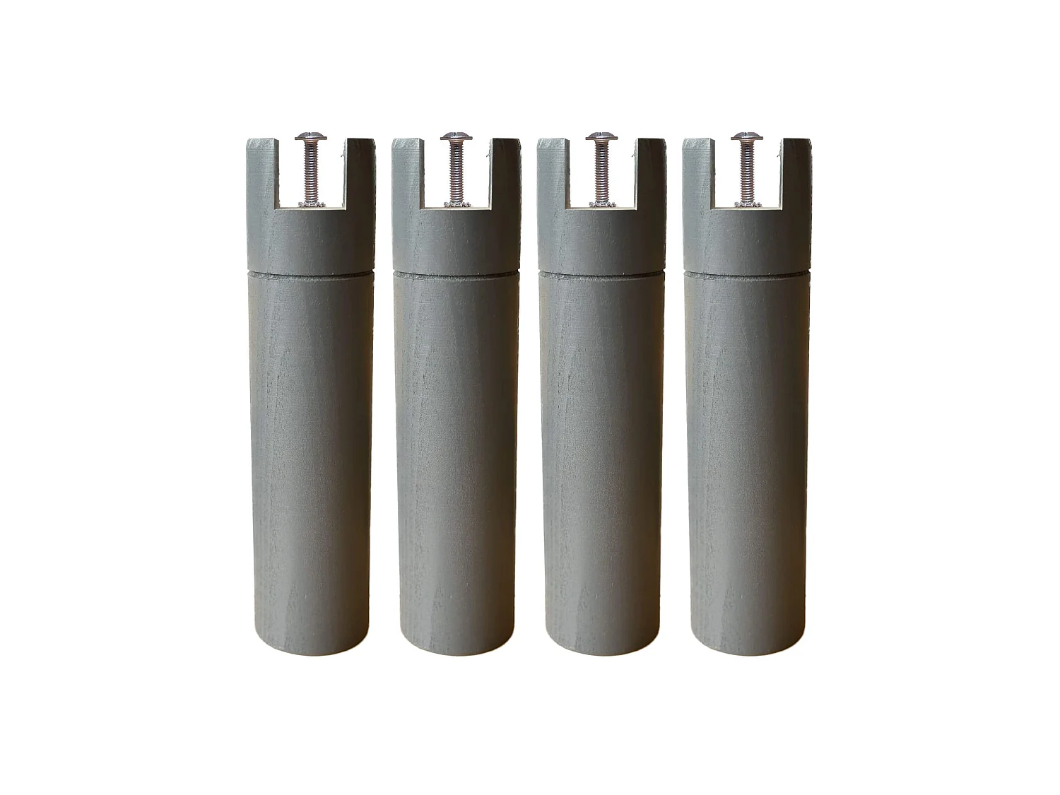 4 pieds cylindriques pour cadre à lattes anthracite 25 cm