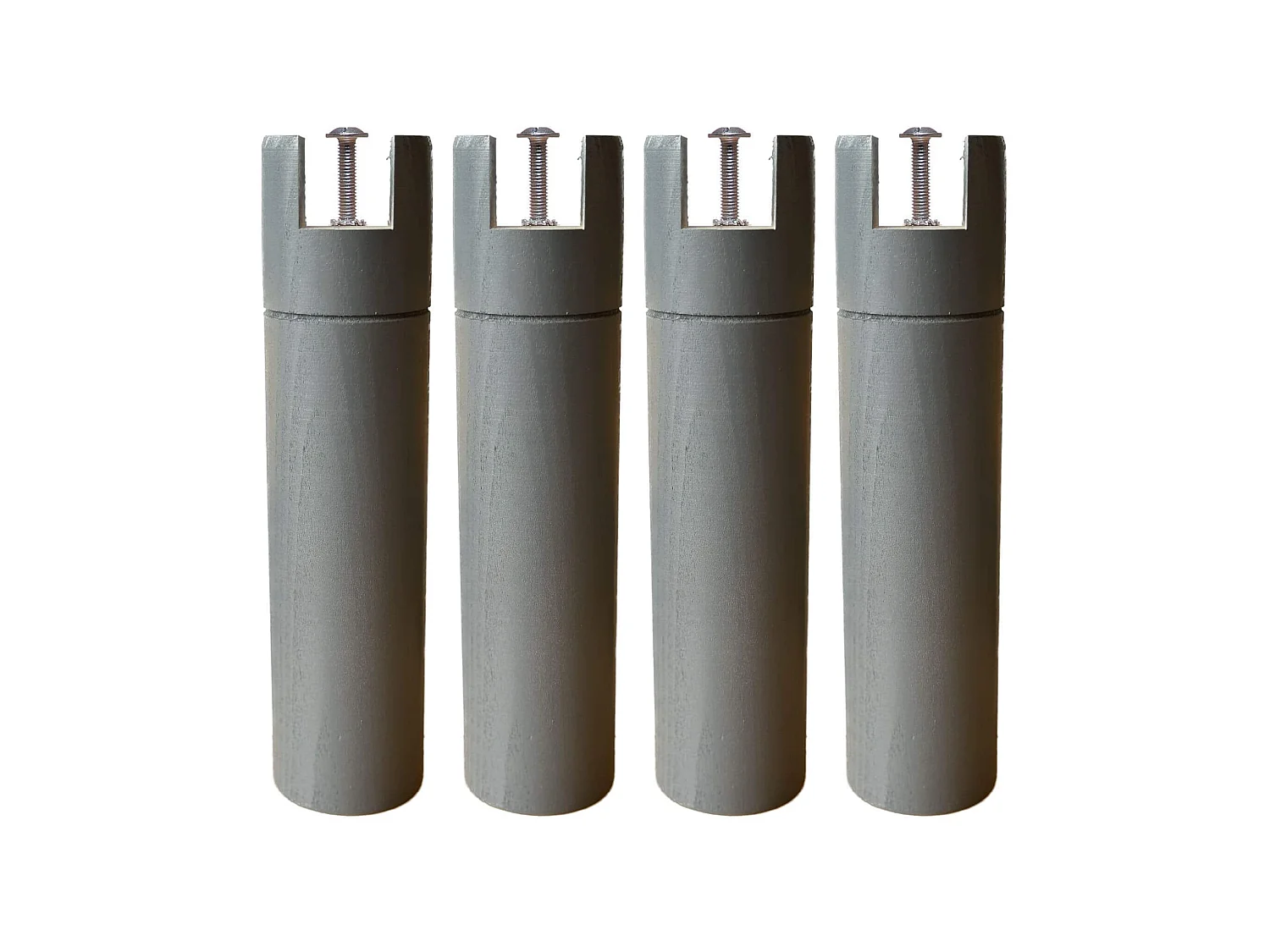 4 pieds cylindriques pour cadre à lattes anthracite 25 cm