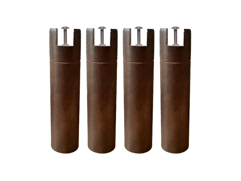 4 pieds cylindriques pour cadre à lattes wengué 25 cm