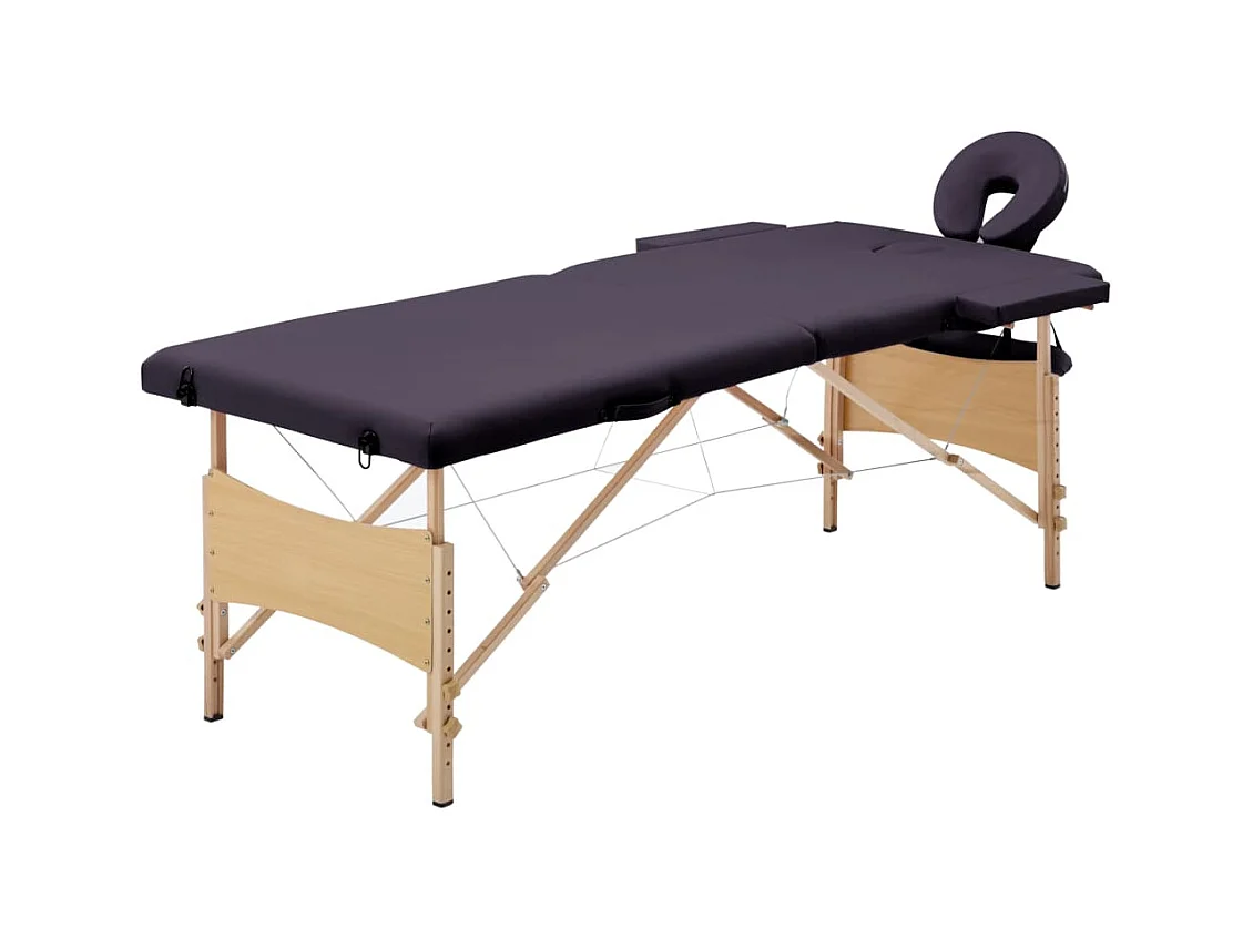Camilla de masaje plegable 2 zonas madera violeta 02_0001818