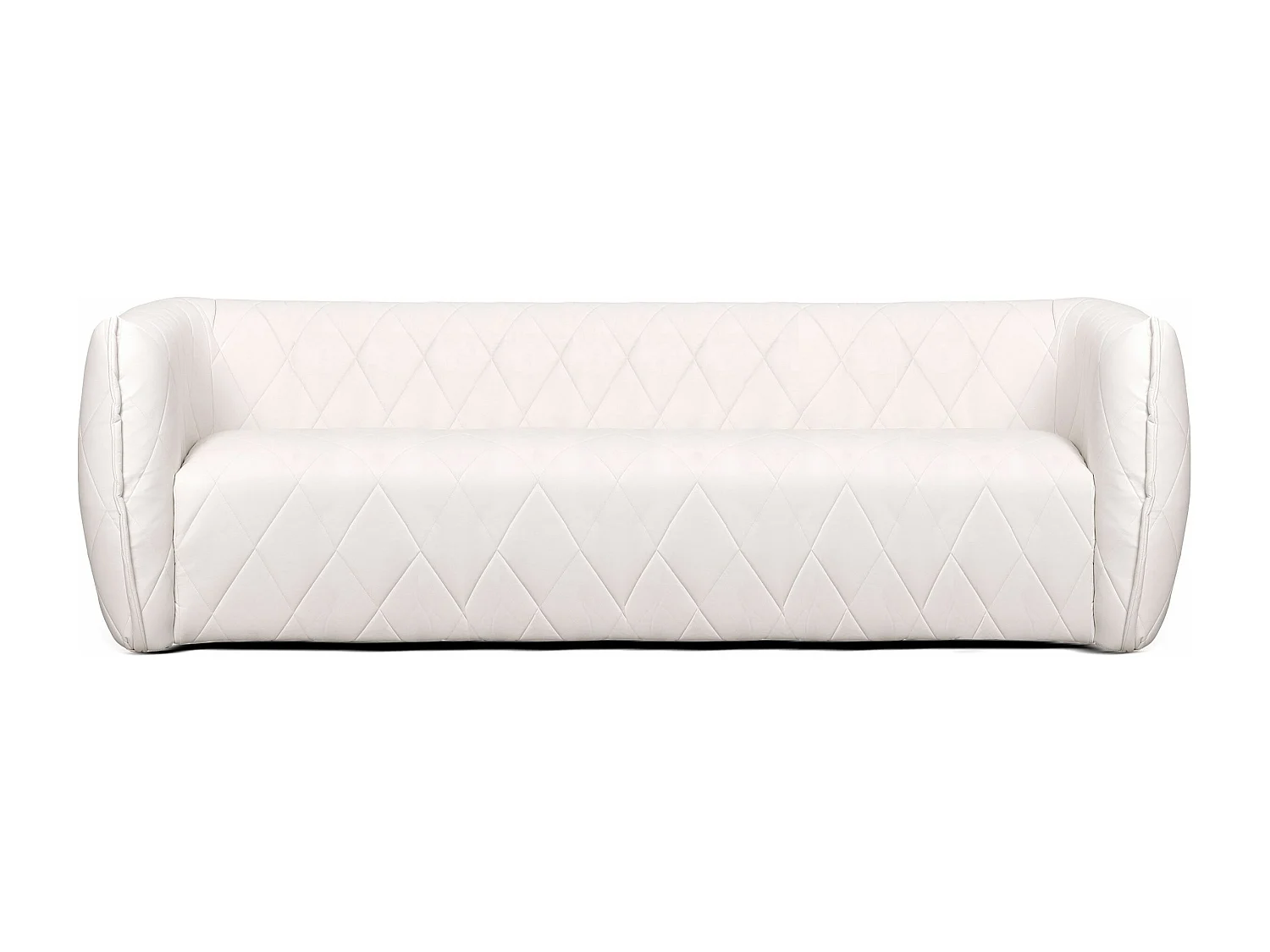 Canapé 3 places moderne revêtement matelassé Losania Simili Blanc