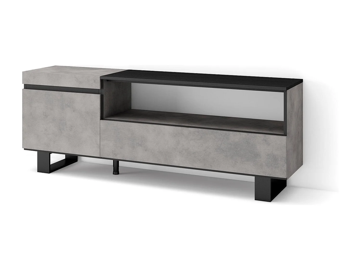 Mueble TV, Televisión, 150x35x57cm, Para TV hasta 65", Diseño industrial, Cemento