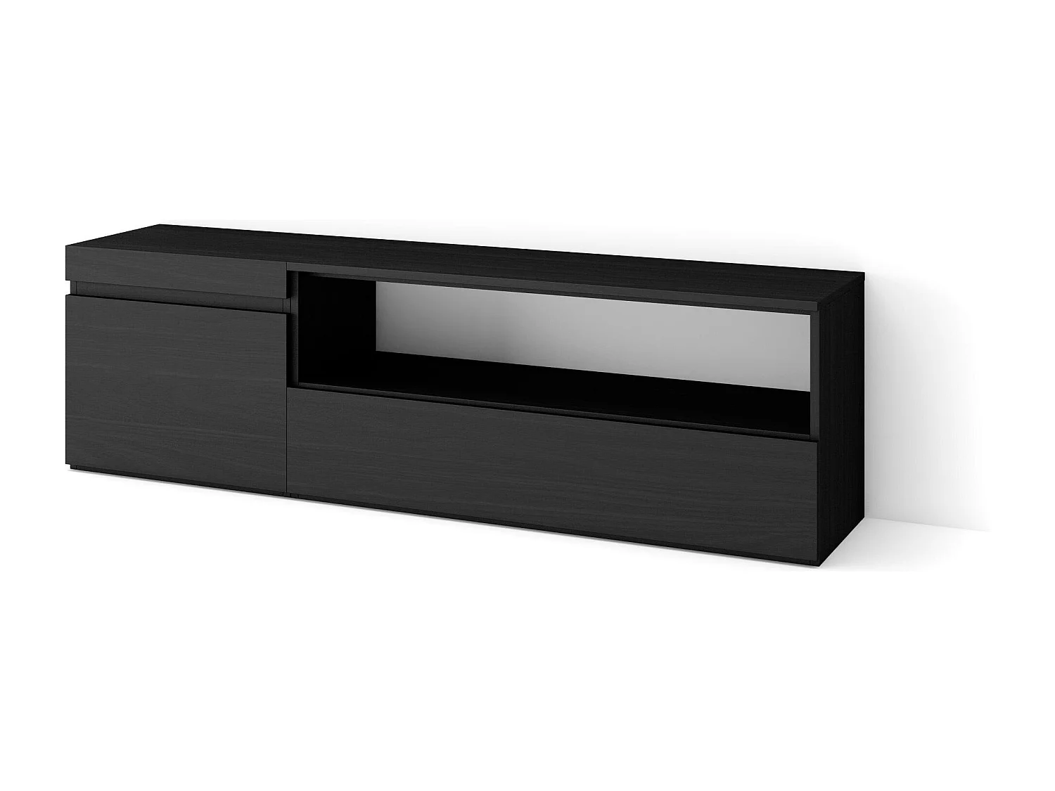 Meuble TV, Banc Télé, 150x35x45cm, Pour les TV jusqu'à 65", Meubles de salon, Noir