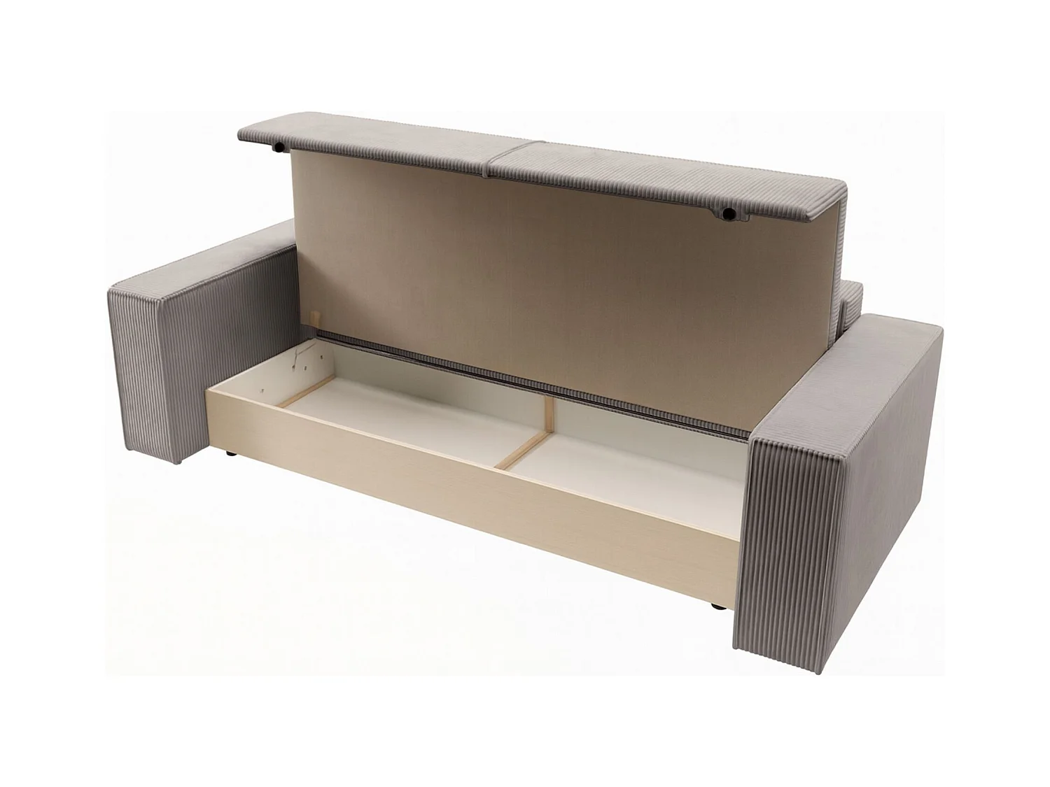 3-Sitzer Schlafsofa mit Bettzeugbehälter - 257 cm - cremefarbig - FARESE