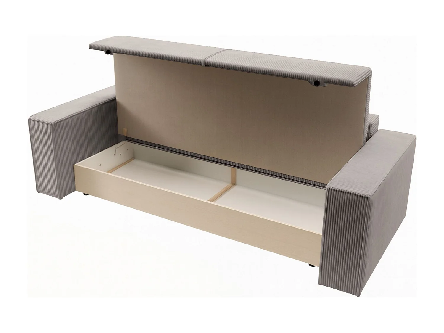 Slaapbank - 257x102 cm - 3 zitplaatsen - crème - FARESE