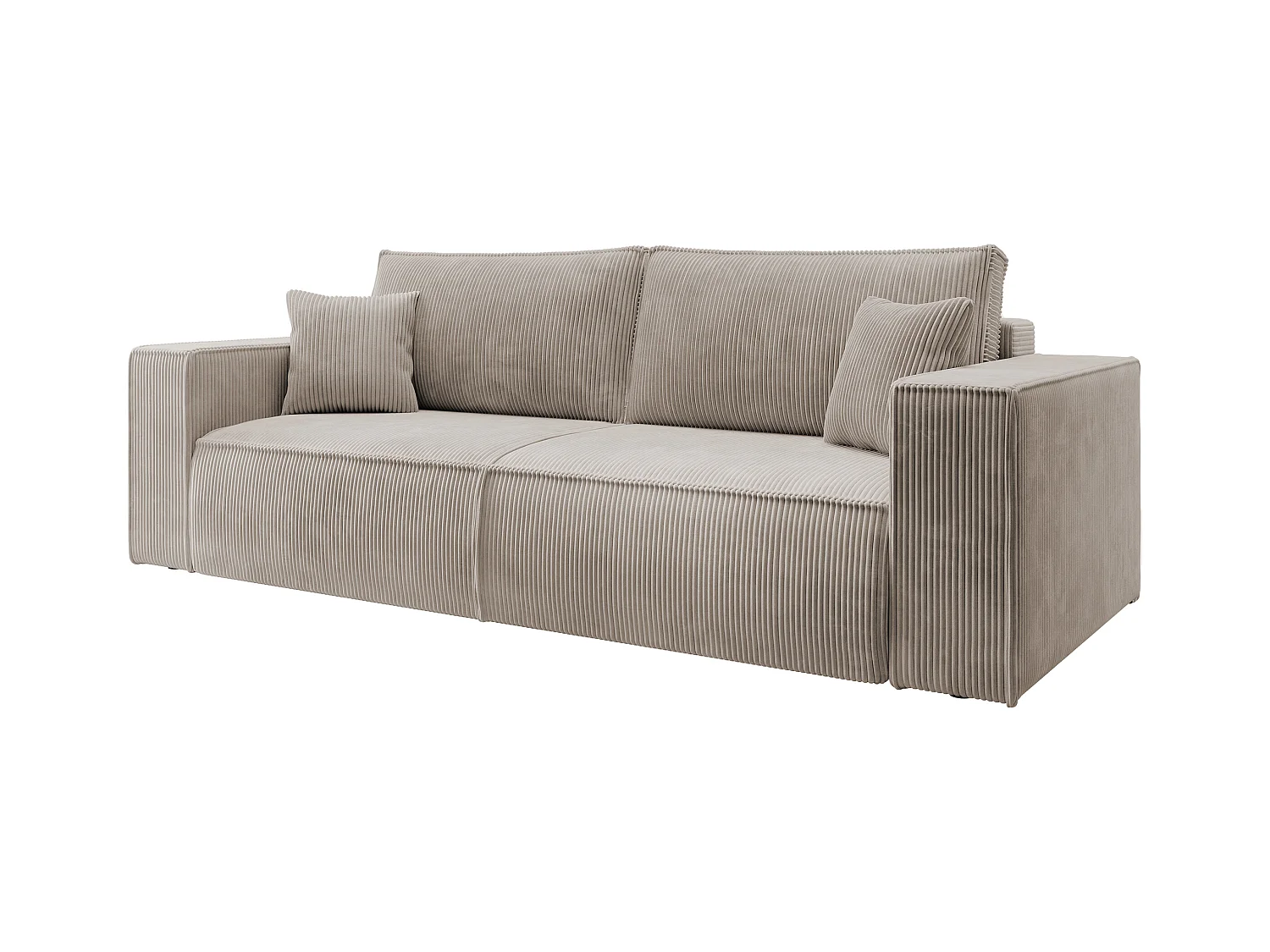 3-Sitzer Schlafsofa mit Bettzeugbehälter - 257 cm - beige - FARESE