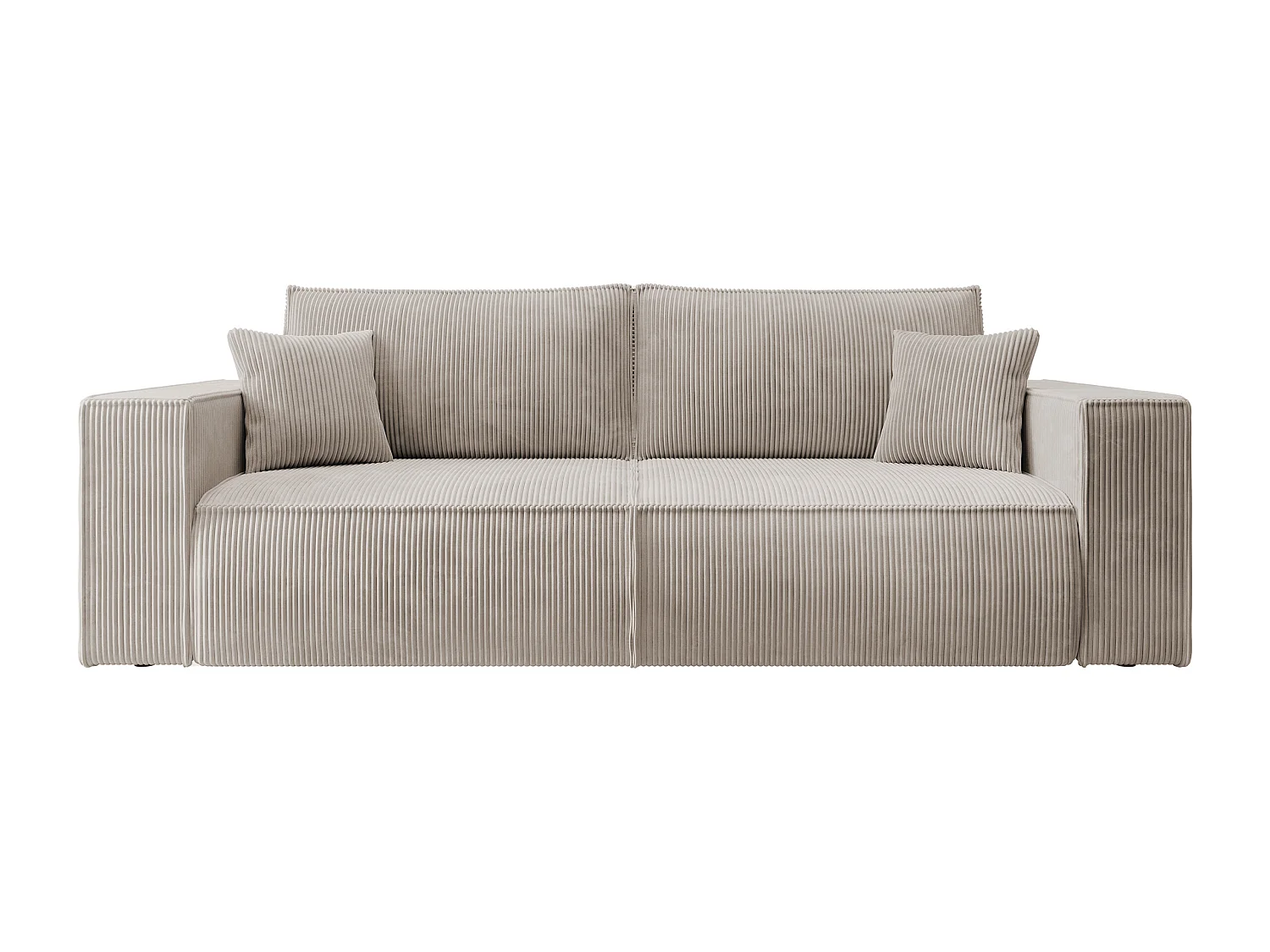 3-Sitzer Schlafsofa mit Bettzeugbehälter - 257 cm - beige - FARESE
