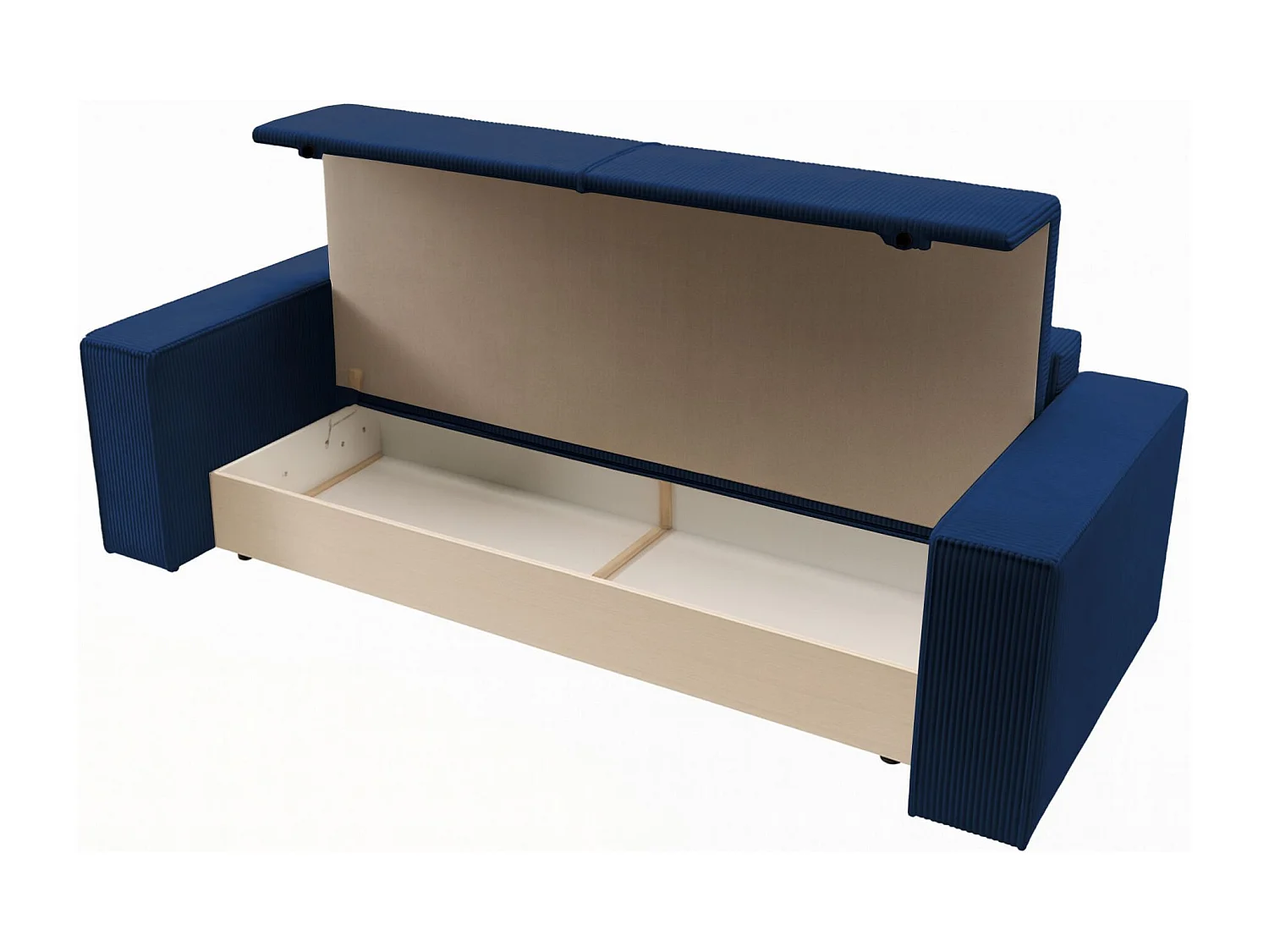 Slaapbank - 257x102 cm - 3 zitplaatsen - marineblauw - FARESE