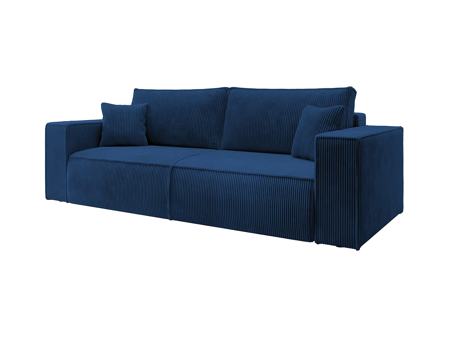 3-Sitzer Schlafsofa mit Bettzeugbehälter - 257 cm - dunkelblau - FARESE