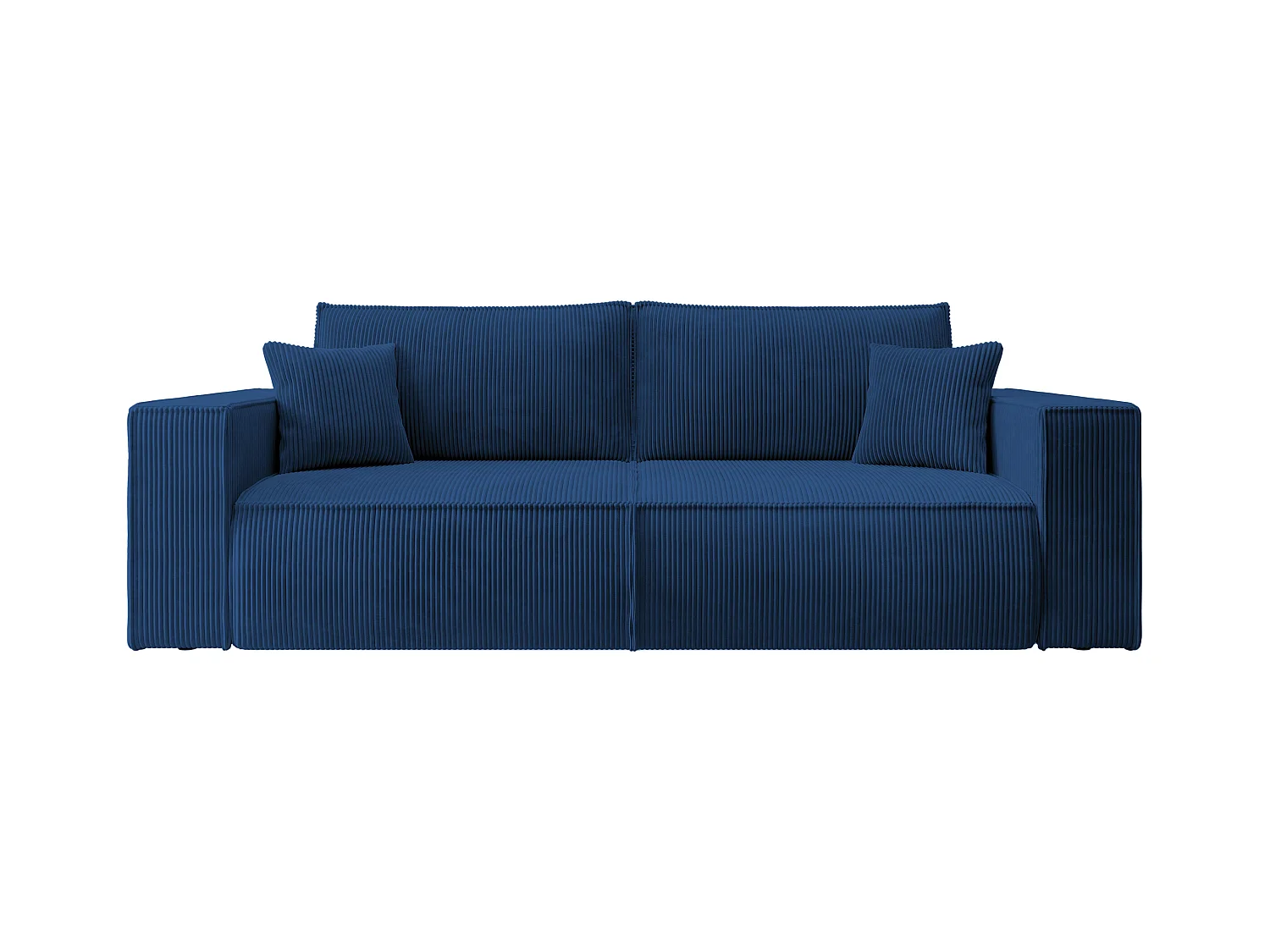 3-Sitzer Schlafsofa mit Bettzeugbehälter - 257 cm - dunkelblau - FARESE