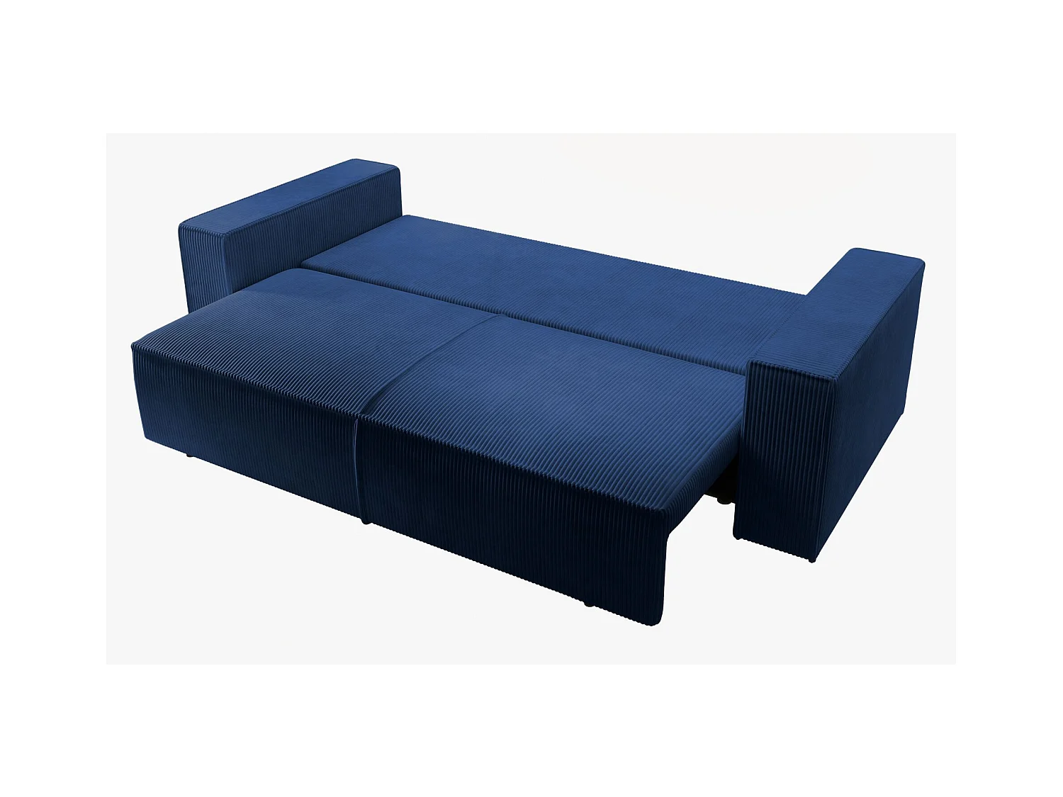 3-Sitzer Schlafsofa mit Bettzeugbehälter - 257 cm - dunkelblau - FARESE