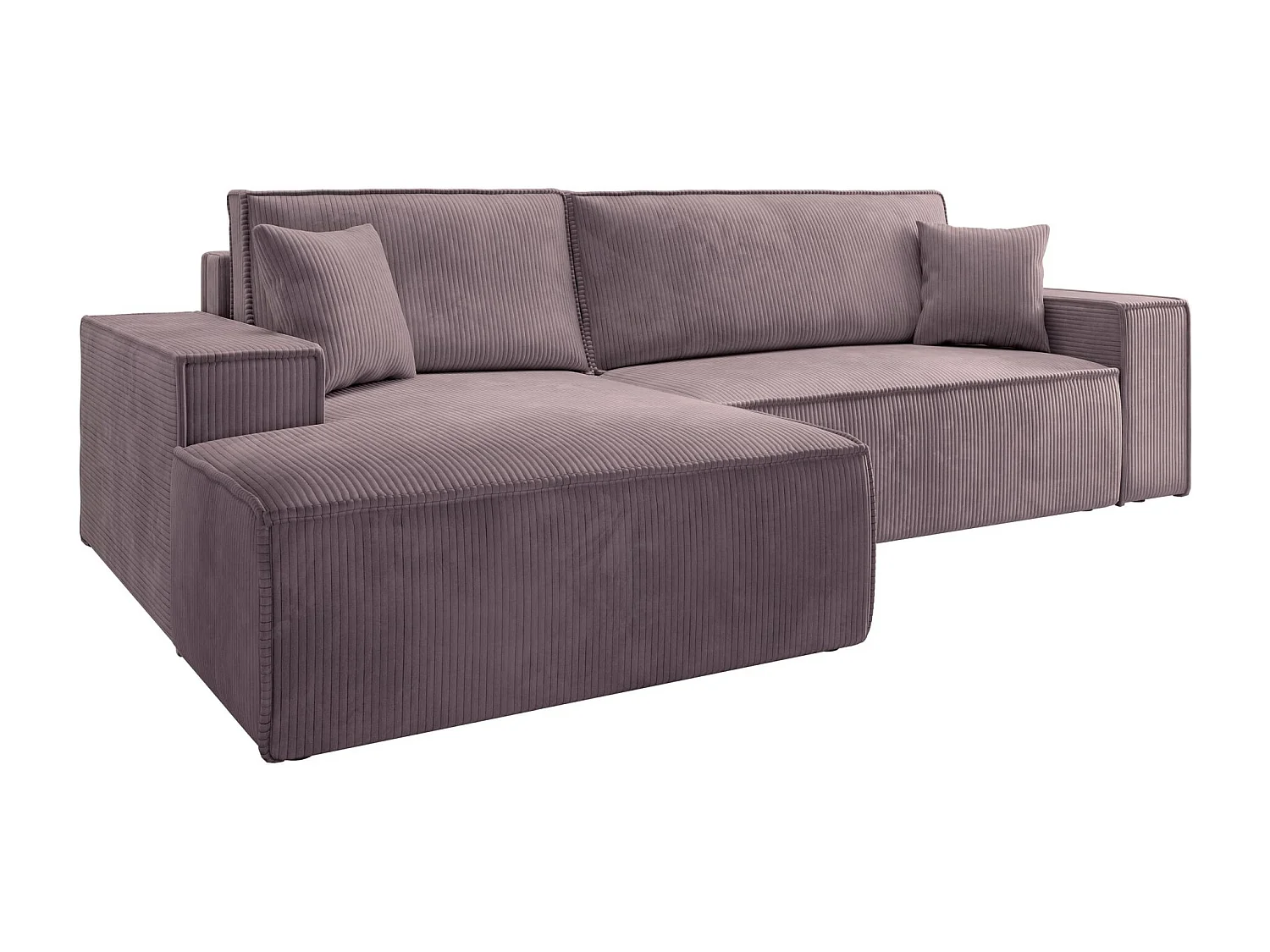 Ecksofa mit Schlaffunktion und Stauraum – Rosa – links – FARESE NEW