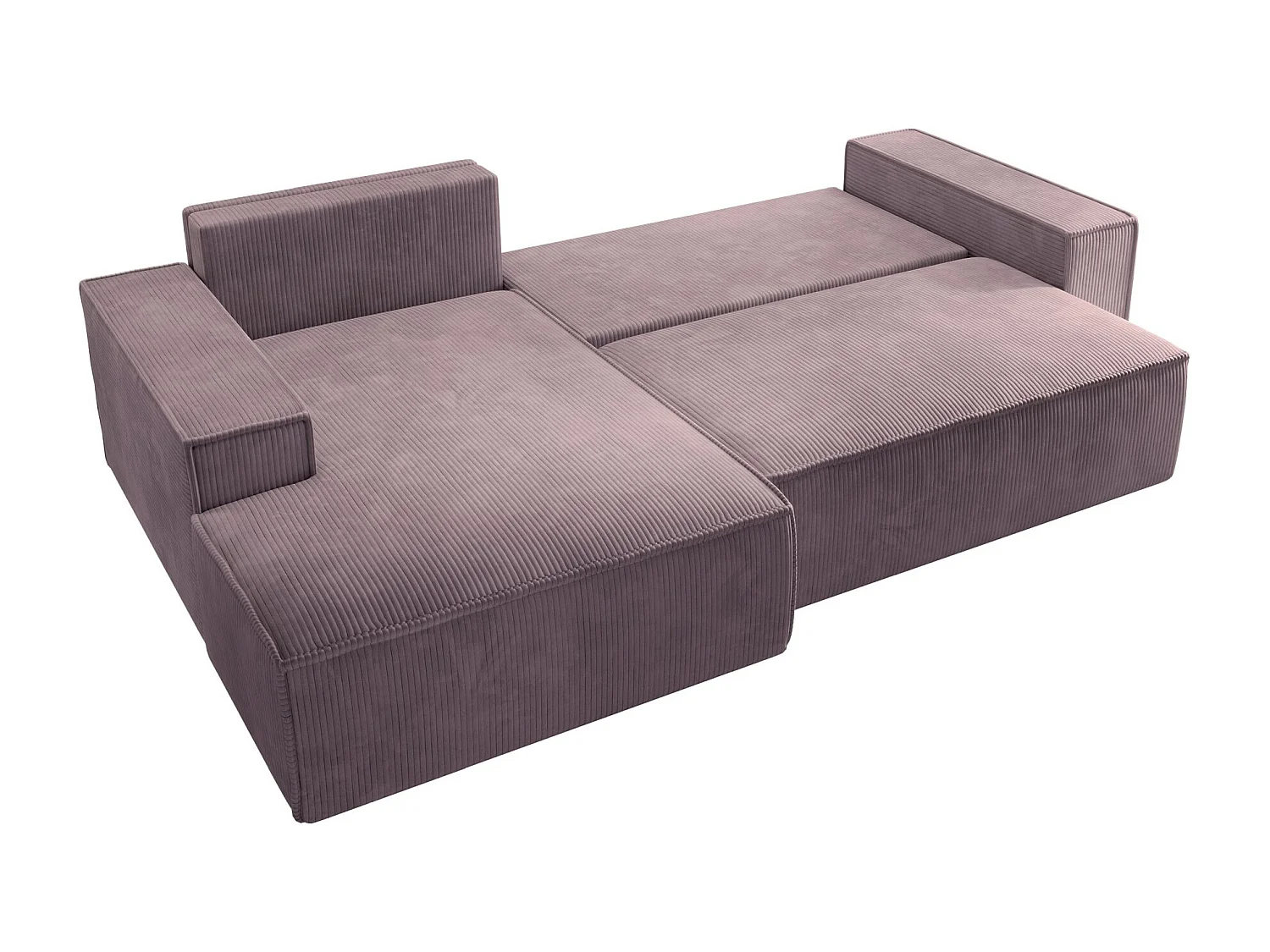 Ecksofa mit Schlaffunktion und Stauraum – Rosa – links – FARESE NEW
