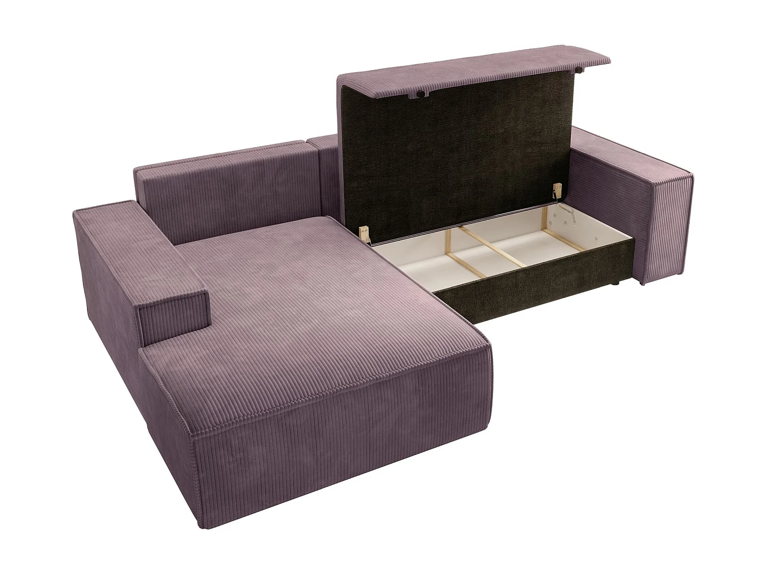 Ecksofa mit Schlaffunktion und Stauraum – Rosa – links – FARESE NEW