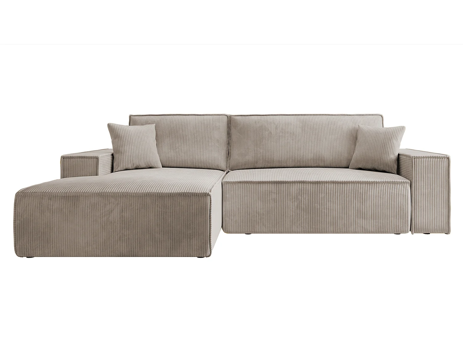 Ecksofa mit Schlaffunktion und Stauraum – Beige – links – FARESE NEW