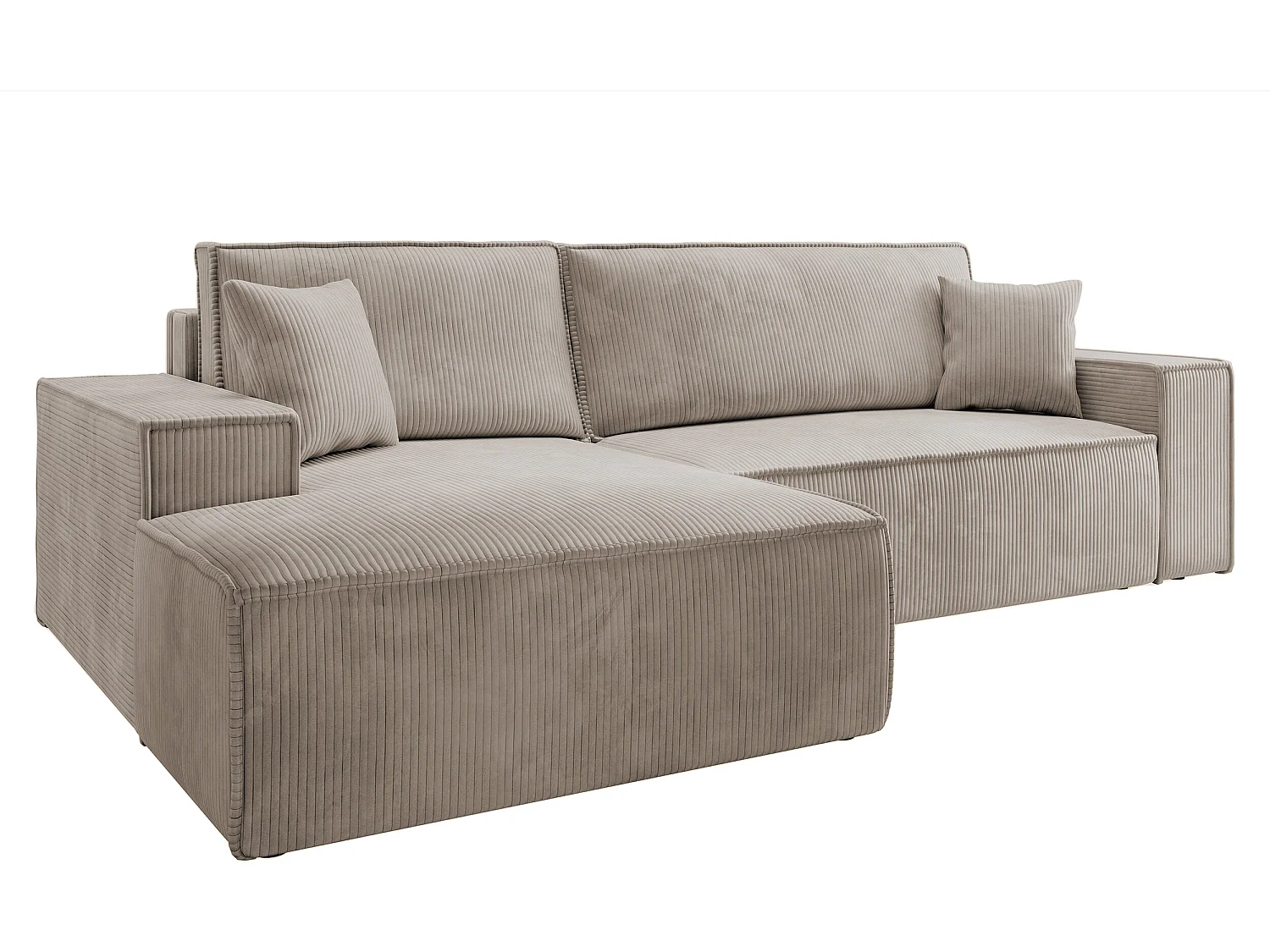 Ecksofa mit Schlaffunktion und Stauraum – Beige – links – FARESE NEW