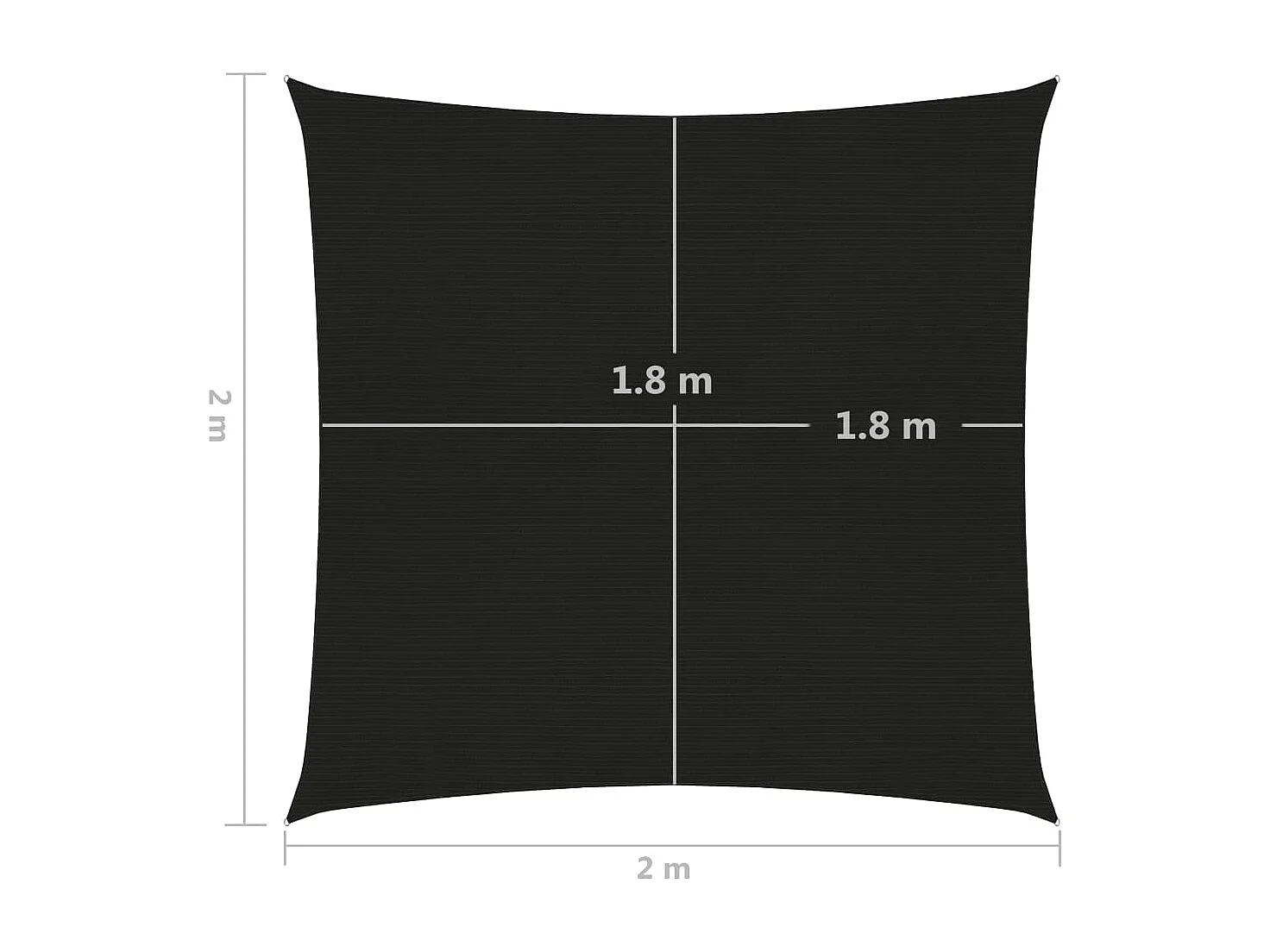 Voile toile d'ombrage parasol noire 200 x 200 x 200 cm 02_0009187