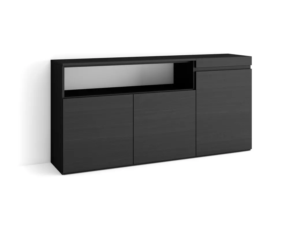 Kauf Unique Sideboard, Highboard, 150x75x35cm, 3 Türen, Wohnzimmer, Küche, Schwarz