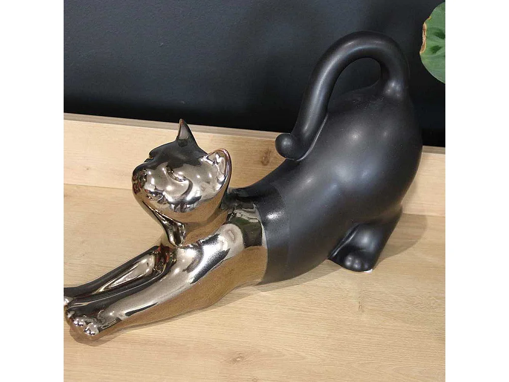 Statuette chat allongé en céramique Zoya