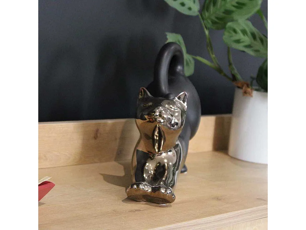 Statuette chat allongé en céramique Zoya